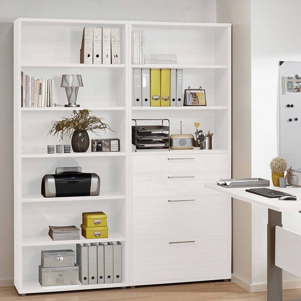 Prima Bookcase Shelving Unit 5 Shelves in White - Price Crash Furniture