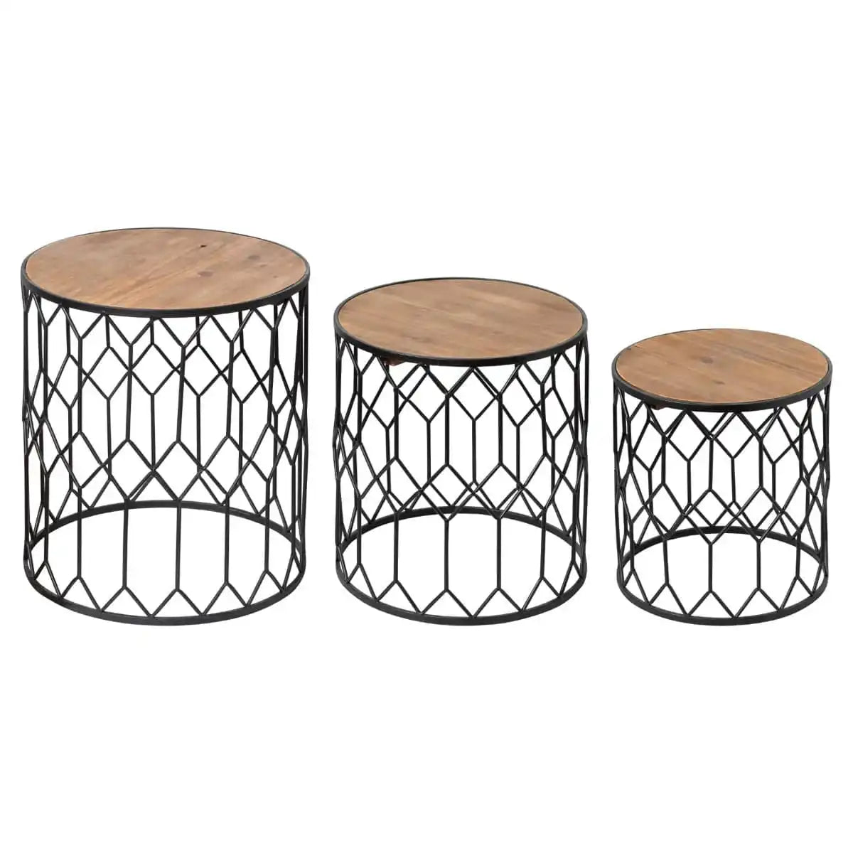 Set Of Three Honeycomb Side Tables - Price Crash Furniture