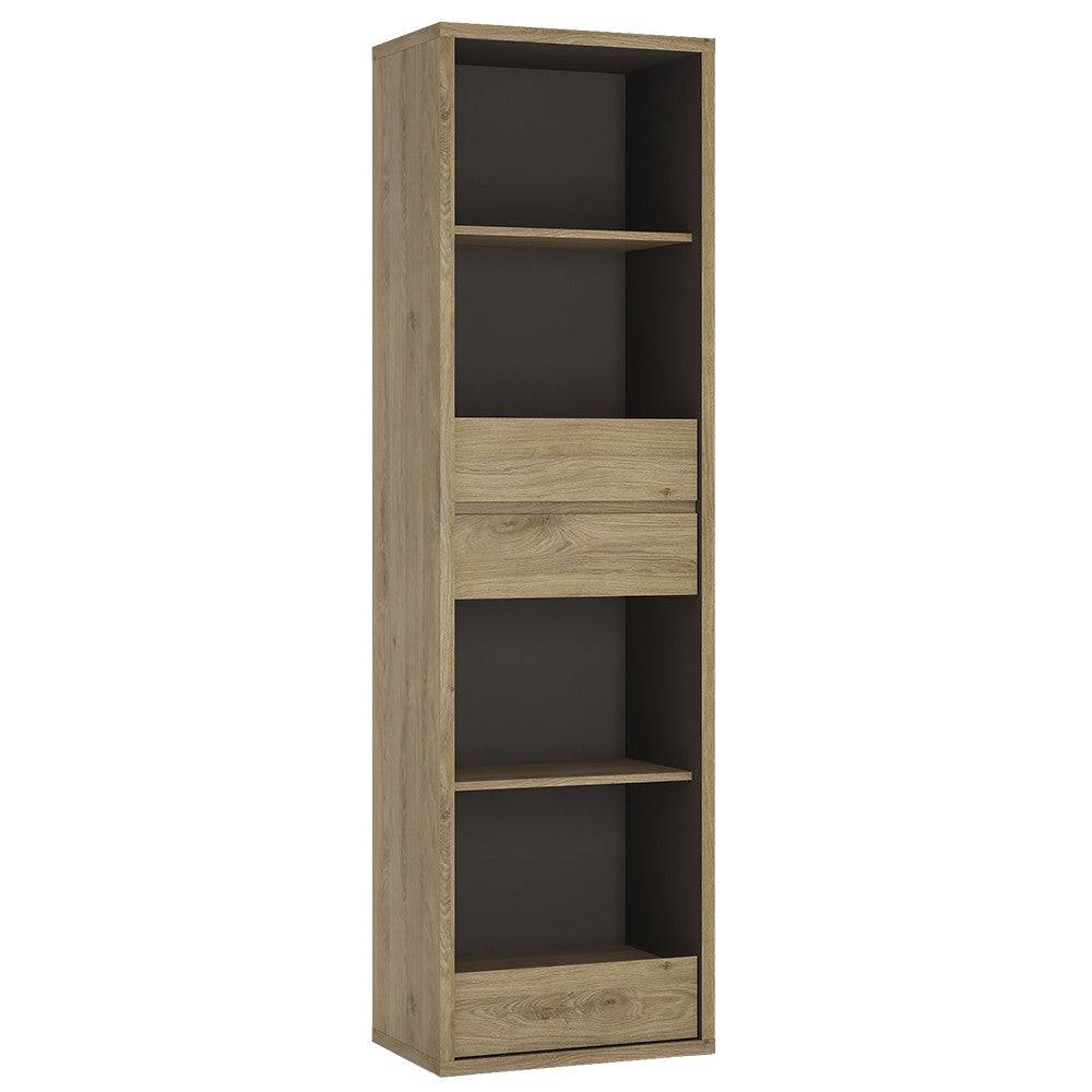 Shetland Tall Narrow 3 Drawer Bookcase Shelving Unit - Price Crash Furniture