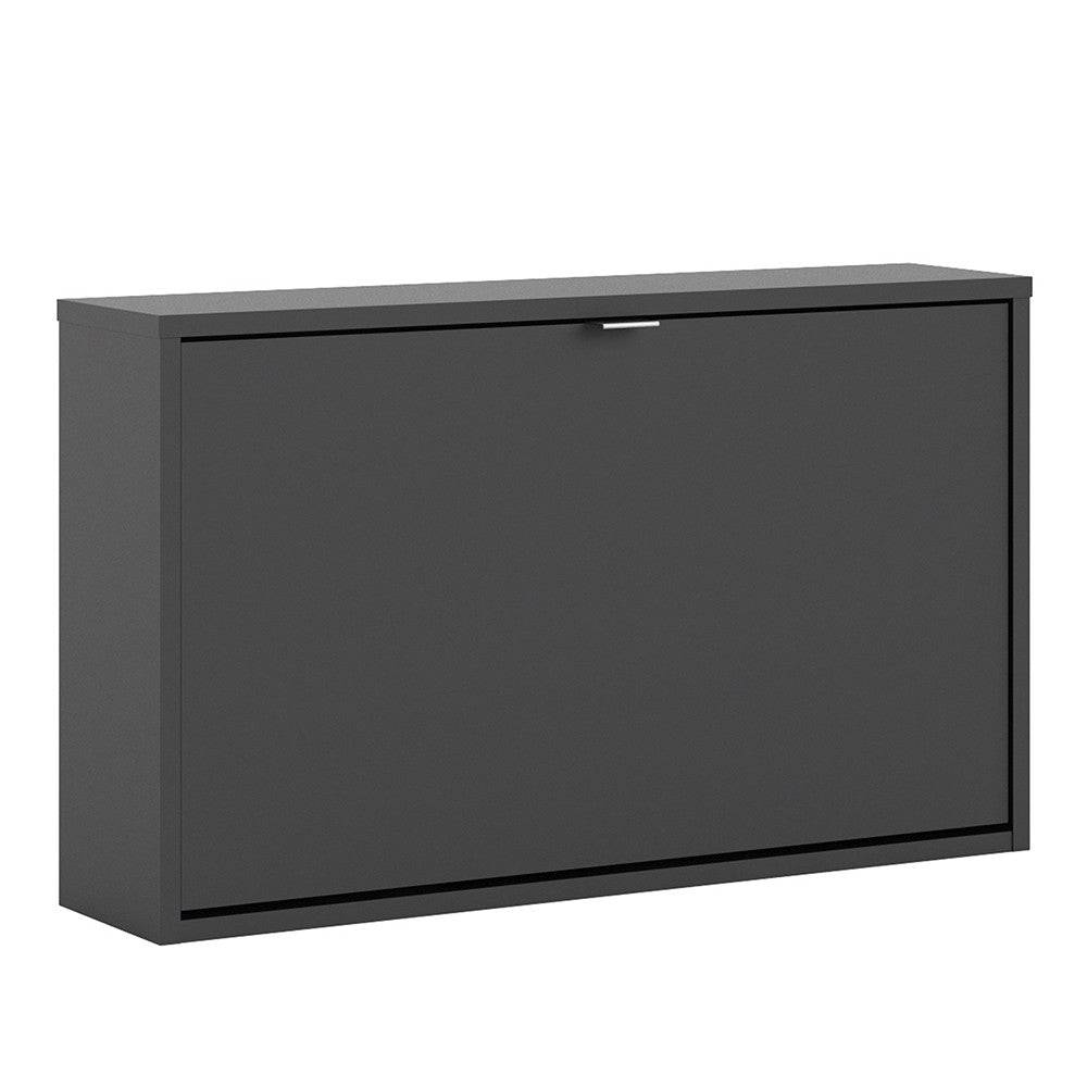 Shoe Cabinet: 1 compartment with 1 layer in Matte Black - Price Crash Furniture