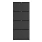 Shoe Cabinet: 4 compartments with 1 layer in Matte Black - Price Crash Furniture