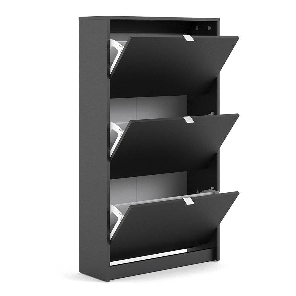 Shoe Cabinet: 4 compartments with 1 layer in White - Price Crash Furniture