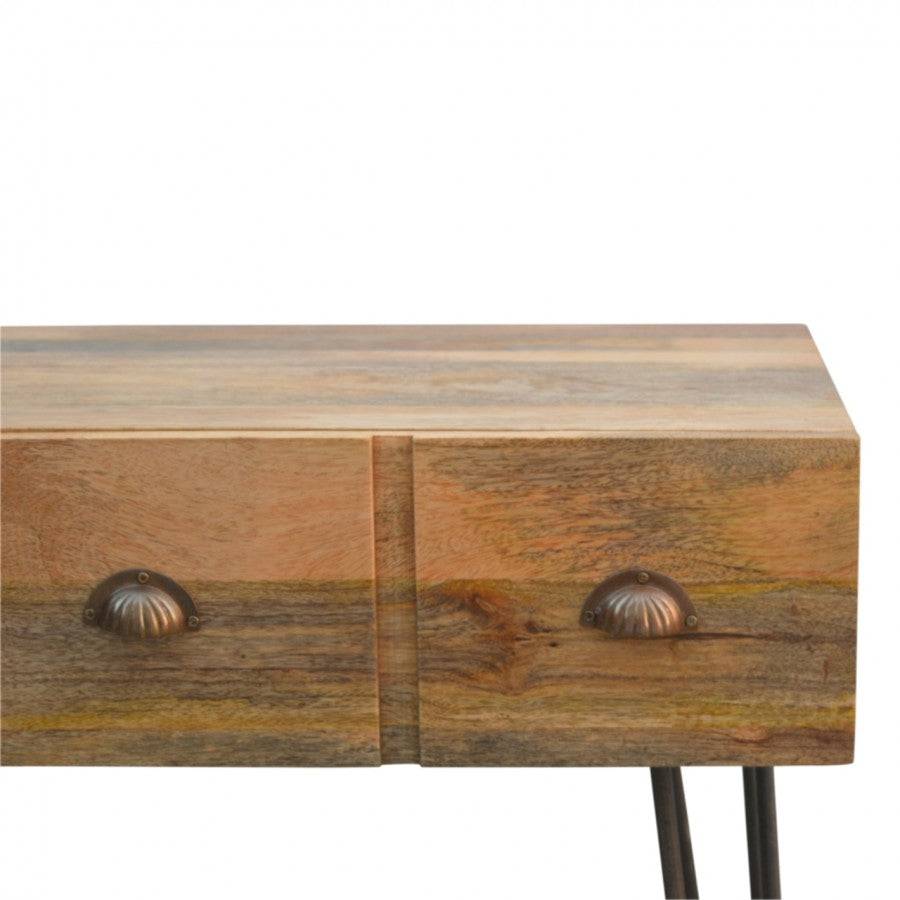 Solid Wood 4 Drawers Console Table With Iron Base - Price Crash Furniture