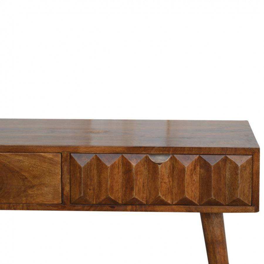 Solid Wood Console Table With Carved Drawer Front - Price Crash Furniture