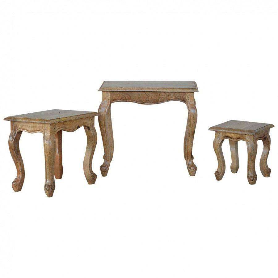 Solid Wood Stool Set Of 3 Tables - Price Crash Furniture
