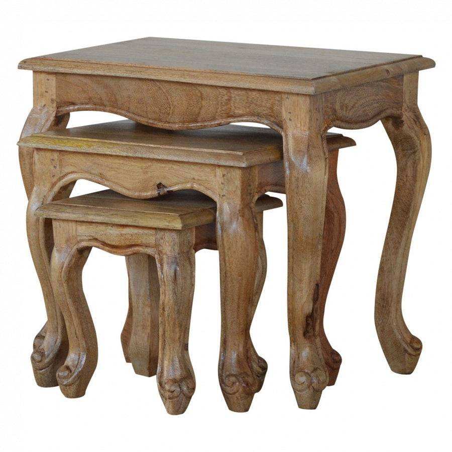 Solid Wood Stool Set Of 3 Tables - Price Crash Furniture