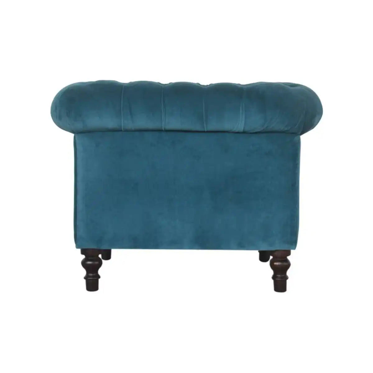 Teal Velvet Chesterfield Armchair - Price Crash Furniture