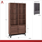 Vaughn 8 shelf 2 door Bookcase in Walnut by Dorel - Price Crash Furniture