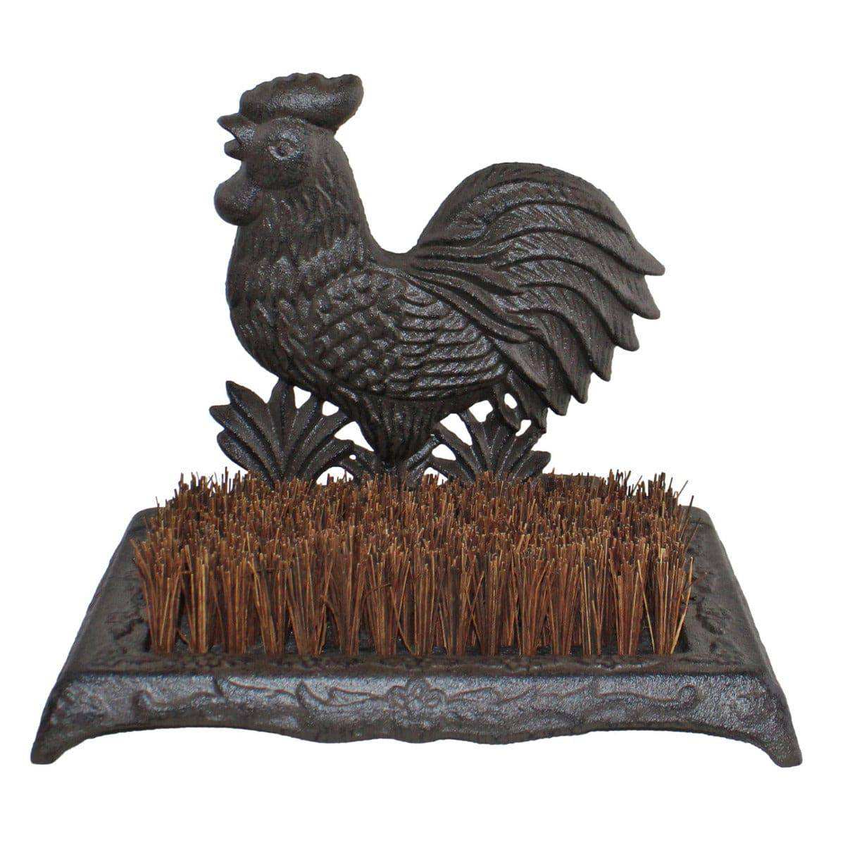 Cast Iron Garden Boot Brush, Cockerel Design - Price Crash Furniture