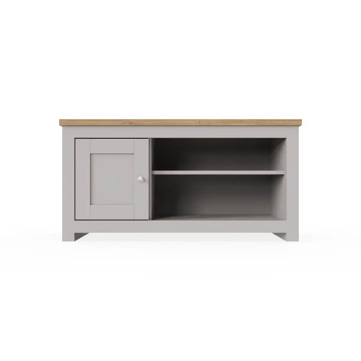 Lisbon TV Cabinet with 1 door by TAD in Grey & Oak - Price Crash Furniture