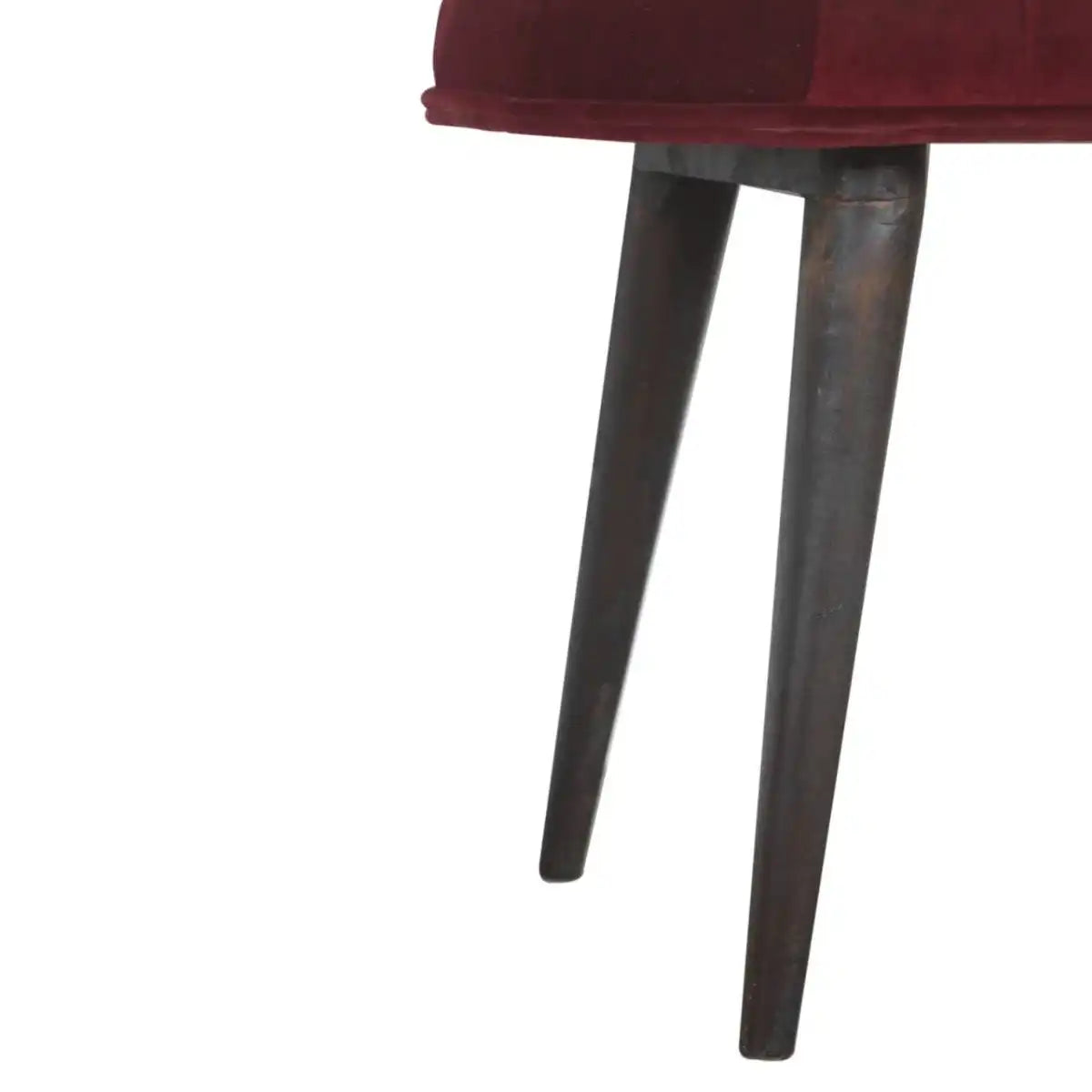 Wine Red Velvet Deep Button Bench - Price Crash Furniture