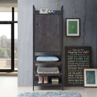 Zahra storage cabinet with 1 door and 3 shelves in black wood effect by TAD - Price Crash Furniture