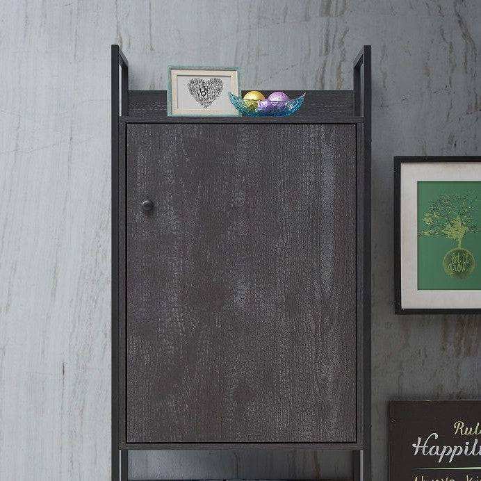Zahra storage cabinet with 1 door and 3 shelves in black wood effect by TAD - Price Crash Furniture