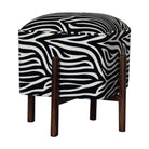Zebra Print Footstool with Solid Wood Legs by Artisan Furniture - Price Crash Furniture