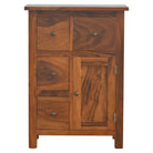 Sheesham Wood Cabinet with 4 Drawers and 1 Door - Price Crash Furniture