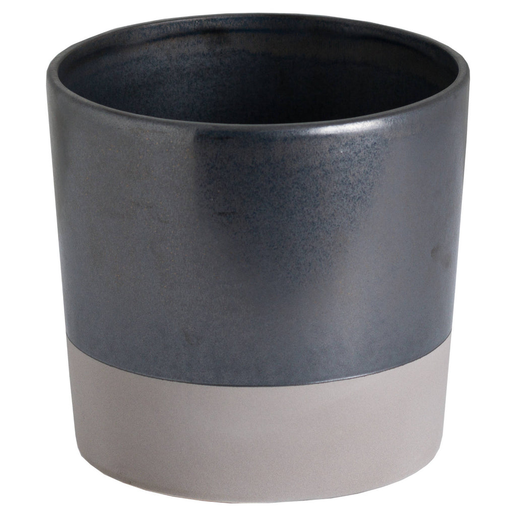 Large Metallic Grey Ceramic Planter - Price Crash Furniture