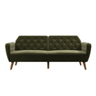 NOVOGRATZ Tallulah Memory Foam Futon Green Velvet - Price Crash Furniture
