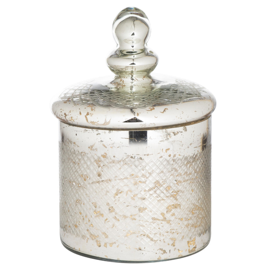 The Lustre Collection Silver Etched Small Trinket Jar - Price Crash Furniture