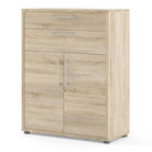 Prima Bookcase 2 Shelves with 2 Drawers and 2 Doors in Oak - Price Crash Furniture