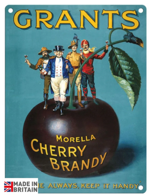 Large Metal Sign 60 x 49.5cm Vintage Retro Grants Cherry Brandy - Price Crash Furniture