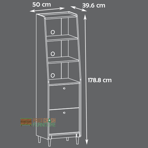 Dimensions, size, measurements: Teknik Hampstead Park Narrow Bookcase with Filing Drawer at Price Crash Furniture. Matching items available