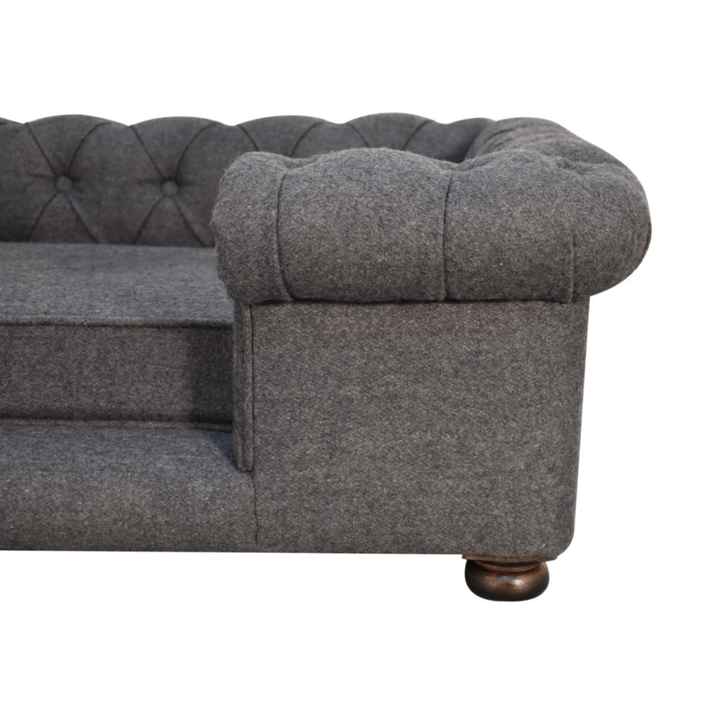 Battleship Tweed Deep Button Pet Sofa Bed - Price Crash Furniture