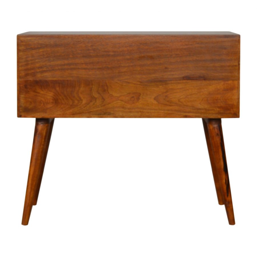 Sunrise Bedside Table in Chestnut-effect Mango Wood - Price Crash Furniture