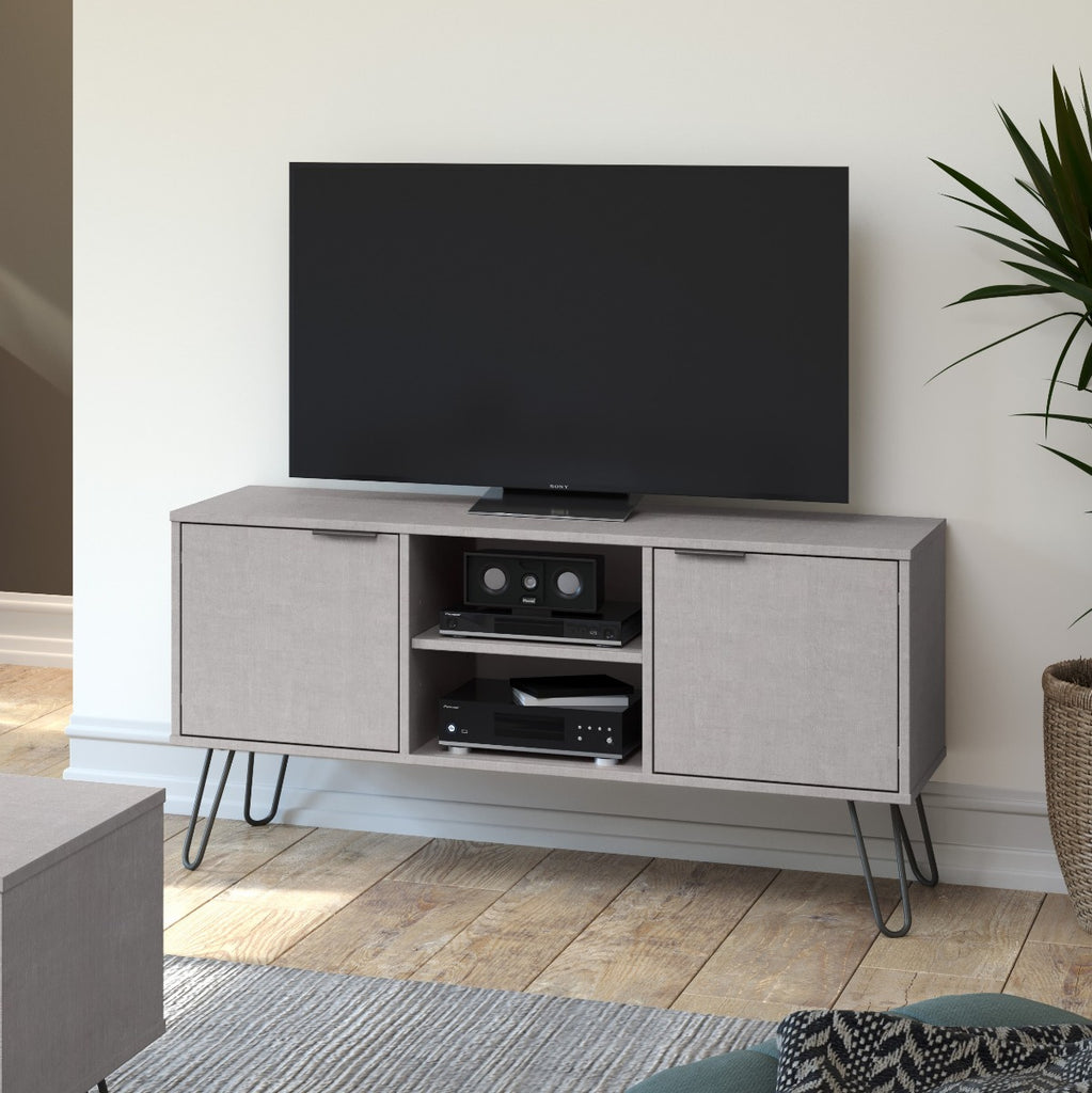 Core Products Augusta 2 Door Flat Screen TV Unit in Grey - Price Crash Furniture