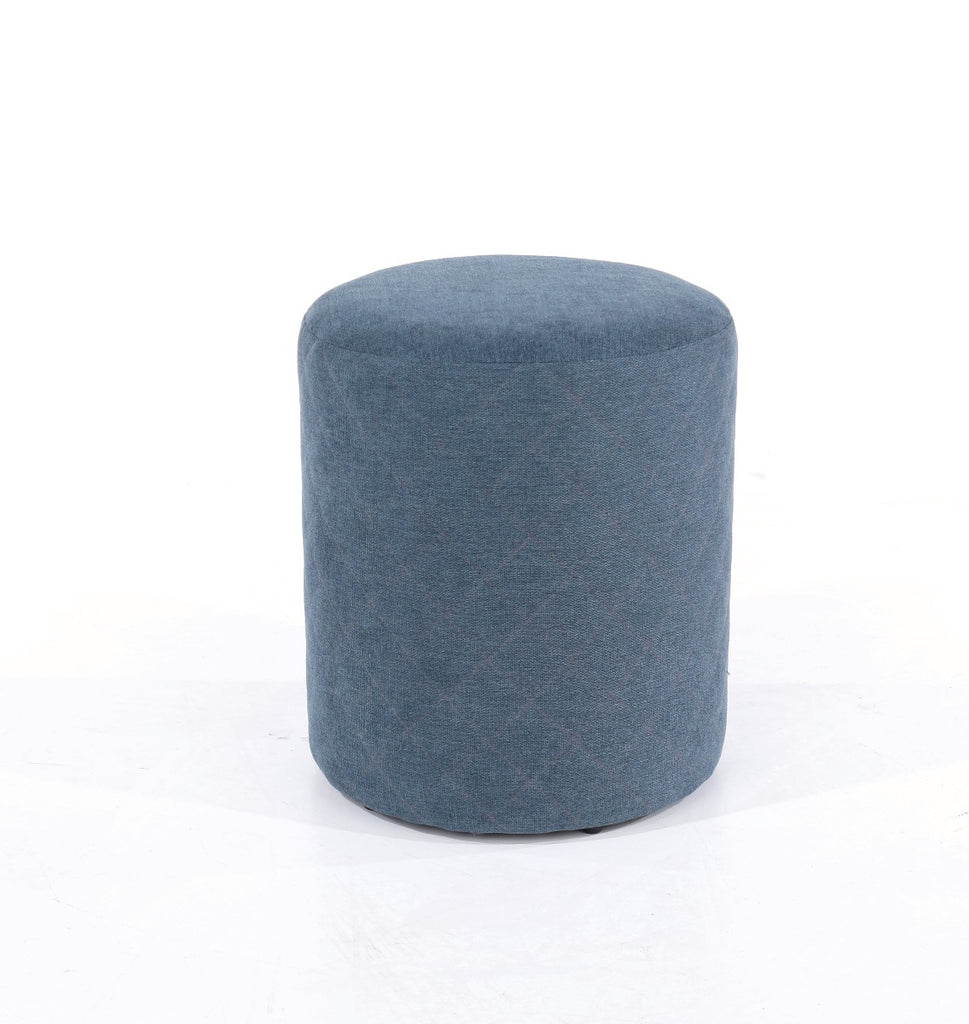 Aspen Blue Fabric Upholstered Round Tub Stool - Price Crash Furniture