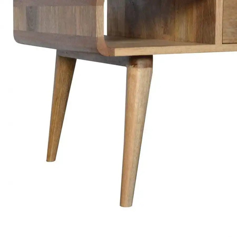 1 Drawer Curved Oak - Ish Coffee Table - Price Crash Furniture