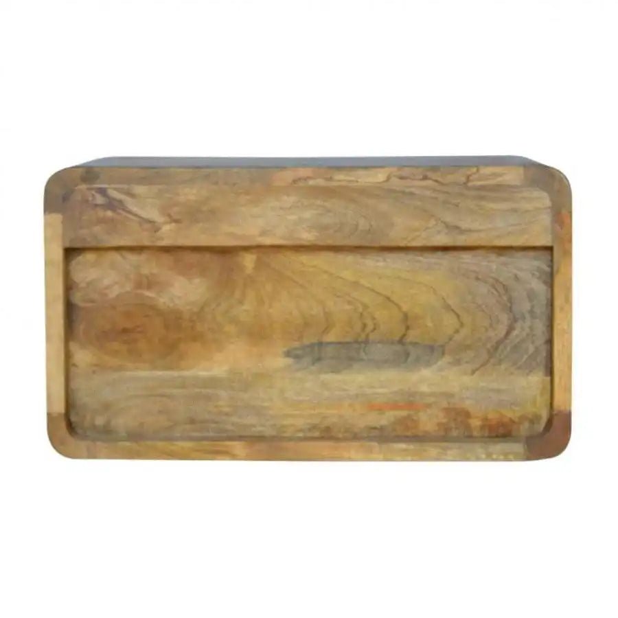 1 Drawer Curved Wall Mounted Oak - Ish Bedside - Price Crash Furniture