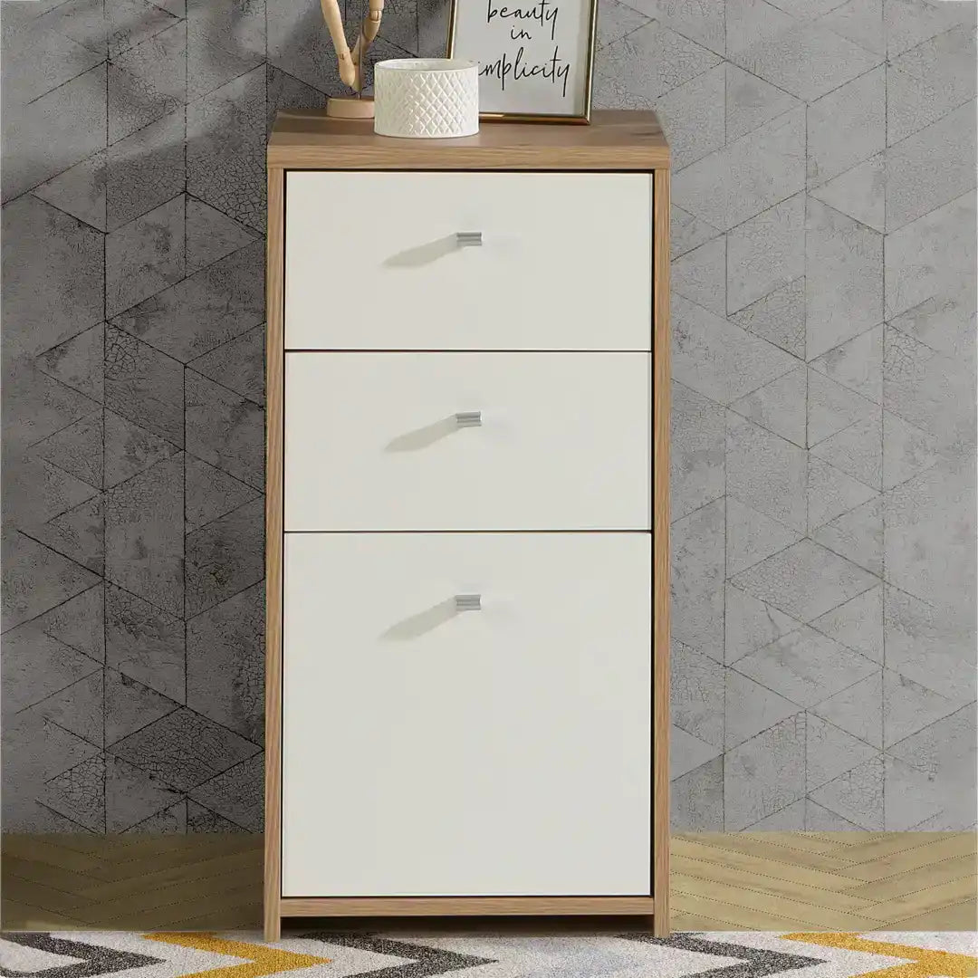 Best Chest Storage Cabinet 2 Drawers 1 Door In Artisan Oak/White - Price Crash Furniture