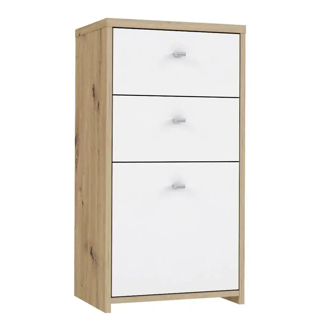Best Chest Storage Cabinet 2 Drawers 1 Door In Artisan Oak/White - Price Crash Furniture