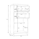 Best Chest Storage Cabinet 2 Drawers 1 Door in Concrete Optic Dark Grey/Old - Wood Vintage - Price Crash Furniture