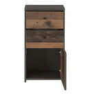 Best Chest Storage Cabinet 2 Drawers 1 Door in Concrete Optic Dark Grey/Old - Wood Vintage - Price Crash Furniture