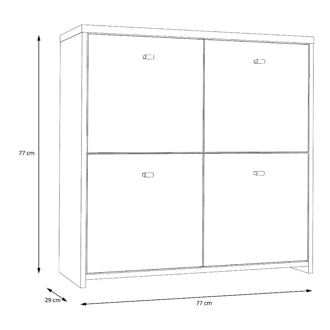 Best Chest Storage Cabinet with 4 Doors in Artisan Oak/White - Price Crash Furniture