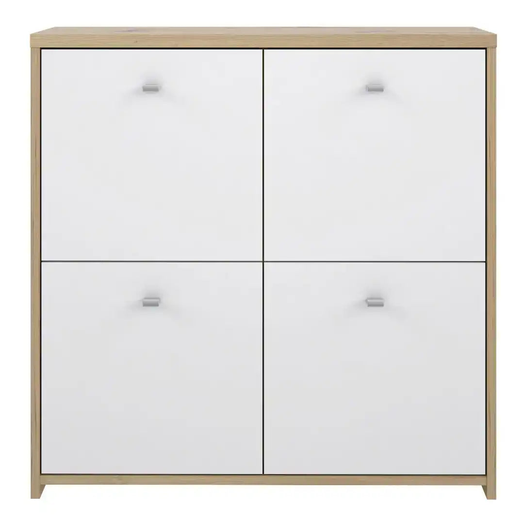 Best Chest Storage Cabinet with 4 Doors in Artisan Oak/White - Price Crash Furniture