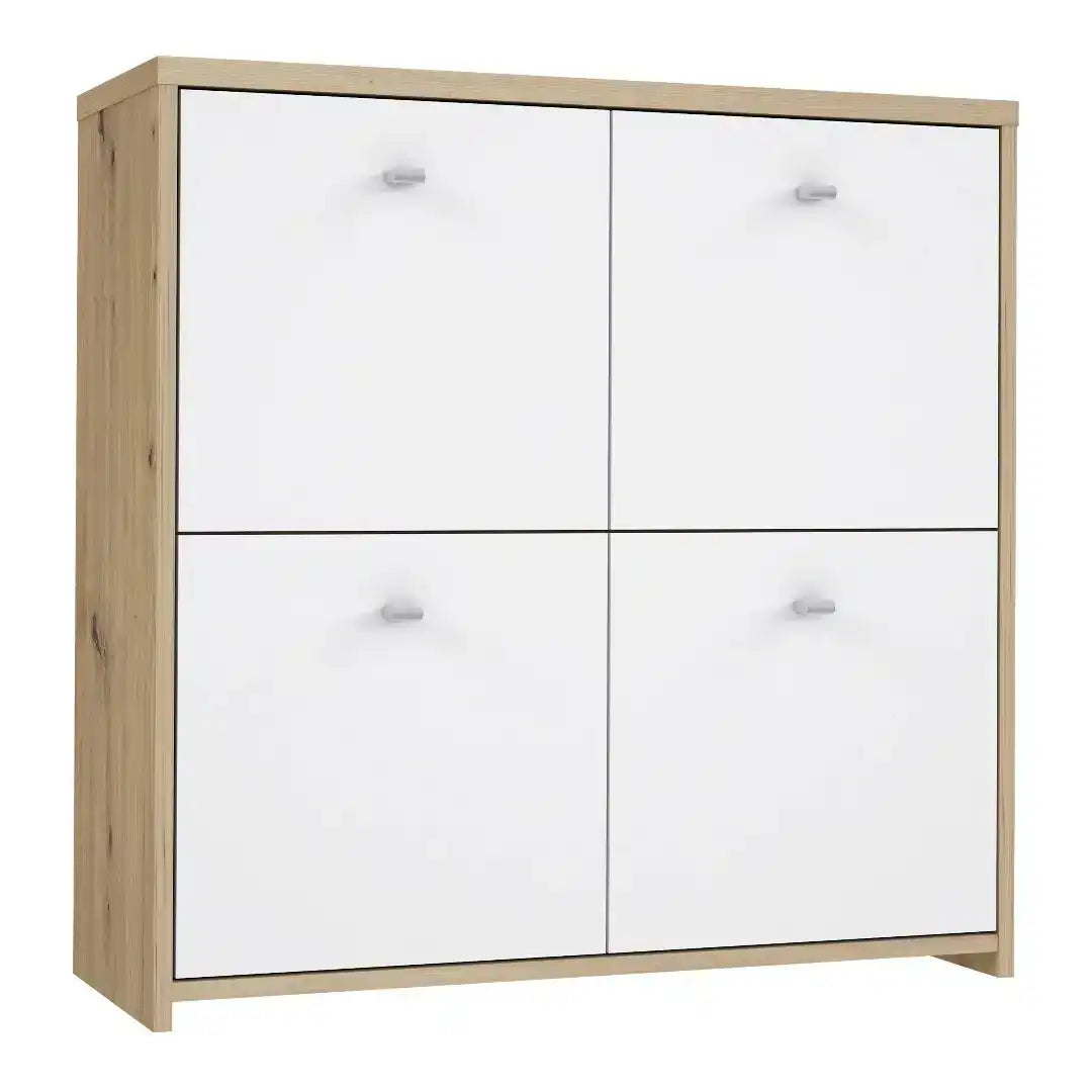 Best Chest Storage Cabinet with 4 Doors in Artisan Oak/White - Price Crash Furniture