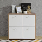 Best Chest Storage Cabinet with 4 Doors in Artisan Oak/White - Price Crash Furniture