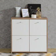 Best Chest Storage Cabinet with 4 Doors in Artisan Oak/White - Price Crash Furniture