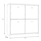 Best Chest Storage Cabinet with 4 Doors in Concrete Optic Dark Grey/Old - Wood Vintage - Price Crash Furniture