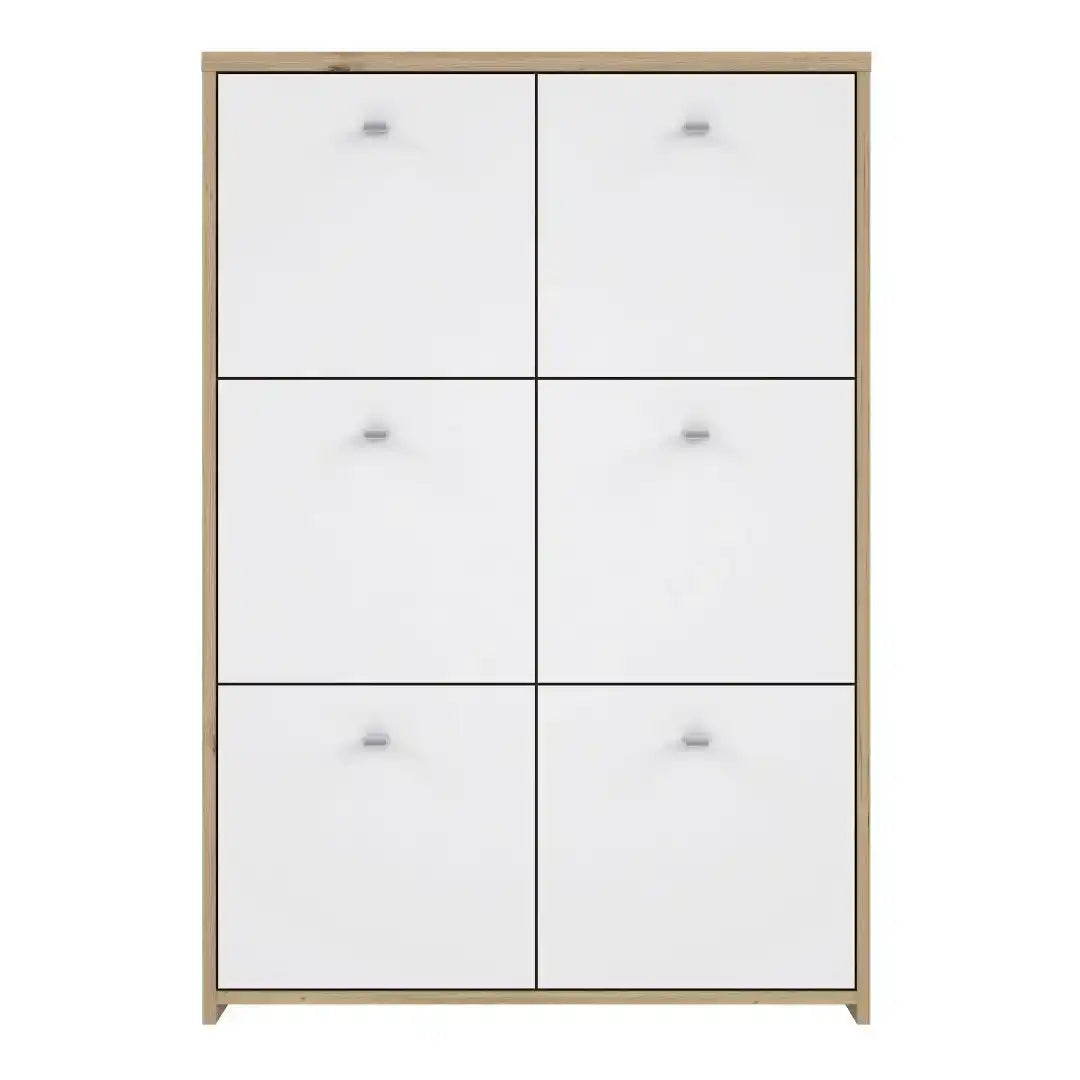 Best Chest Storage Cabinet with 6 Doors in Artisan Oak/White - Price Crash Furniture