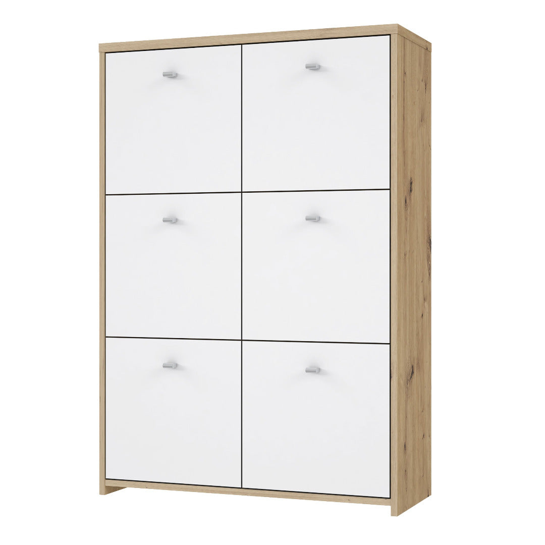 Best Chest Storage Cabinet with 6 Doors in Artisan Oak/White - Price Crash Furniture