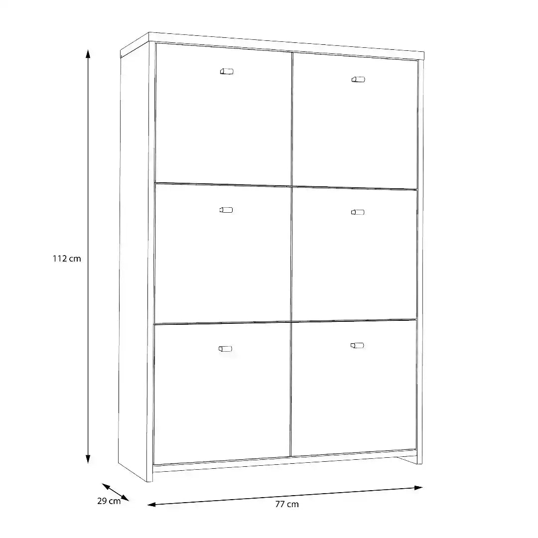 Best Chest Storage Cabinet with 6 Doors in Artisan Oak/White - Price Crash Furniture