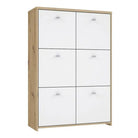 Best Chest Storage Cabinet with 6 Doors in Artisan Oak/White - Price Crash Furniture