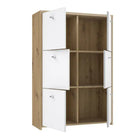 Best Chest Storage Cabinet with 6 Doors in Artisan Oak/White - Price Crash Furniture