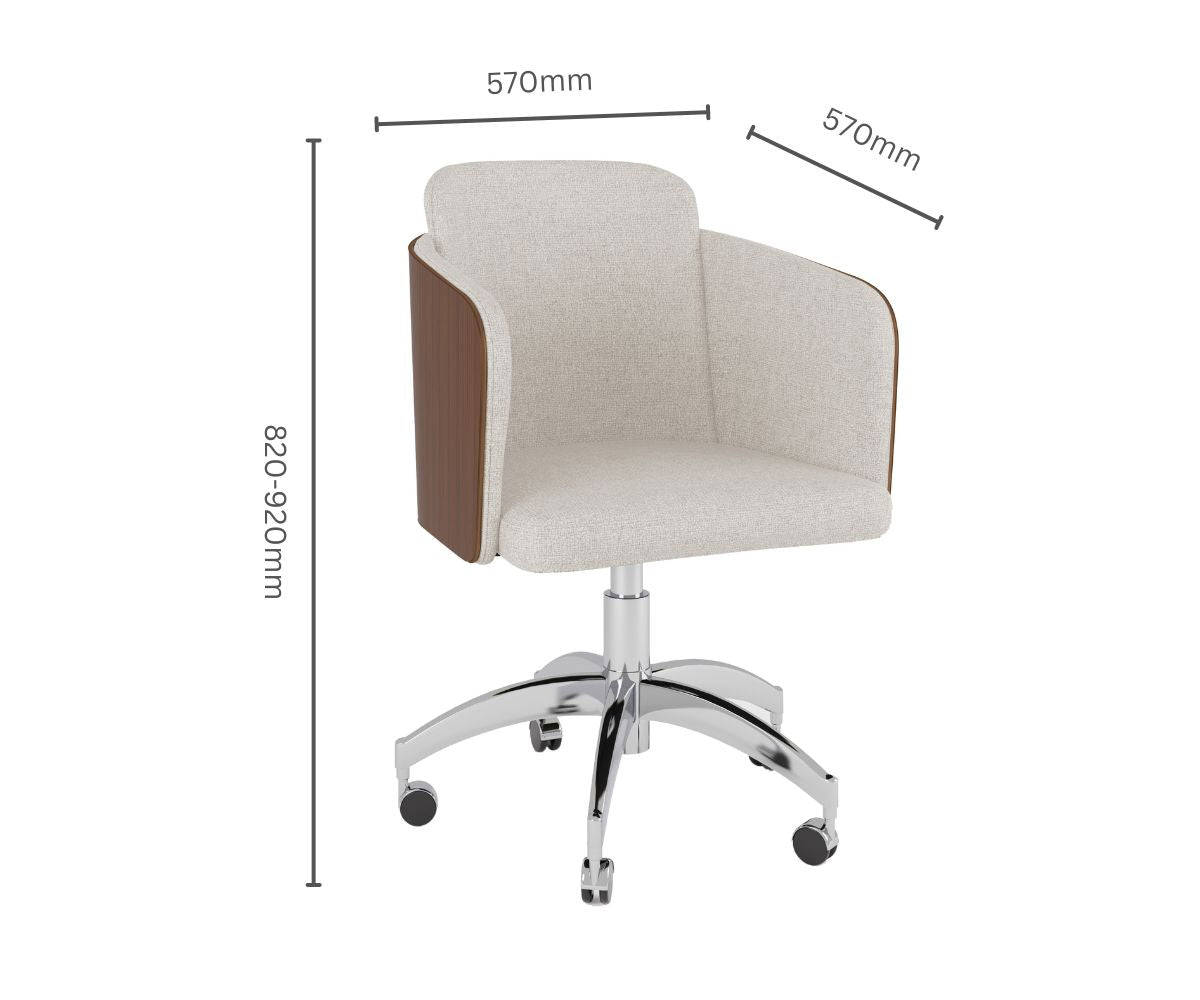 PC812 San Francisco Fabric Office Chair in Walnut - Price Crash Furniture