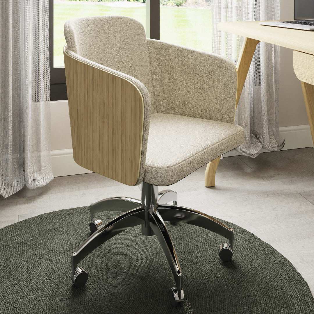 PC812 San Francisco Fabric Office Chair in Oak - Price Crash Furniture