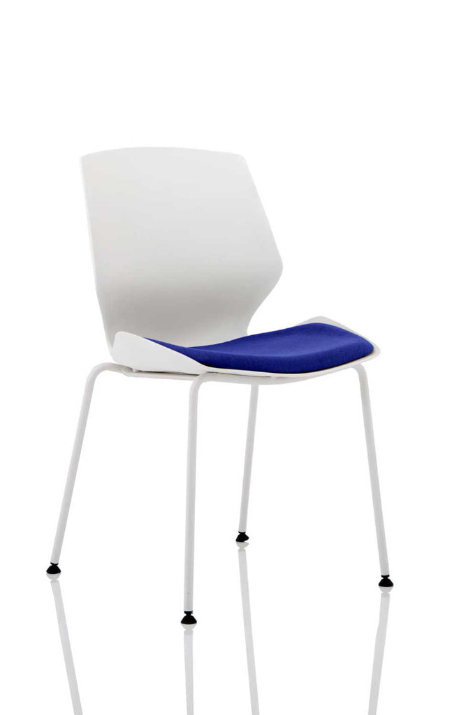 Dynamic Florence White Frame Fabric Seat Visitor Chair - Price Crash Furniture