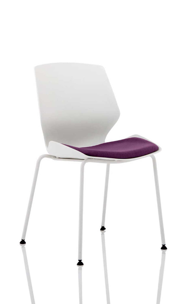 Dynamic Florence White Frame Fabric Seat Visitor Chair - Price Crash Furniture